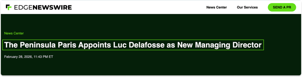 Media headline generated from a company press release announcement.